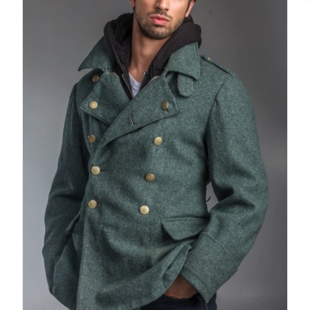 Swiss Military Wool Coat, authentique buttons and markings in lining